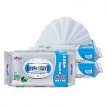 心相印厨房湿巾厨房专用清洁去油污湿纸巾30片*3包